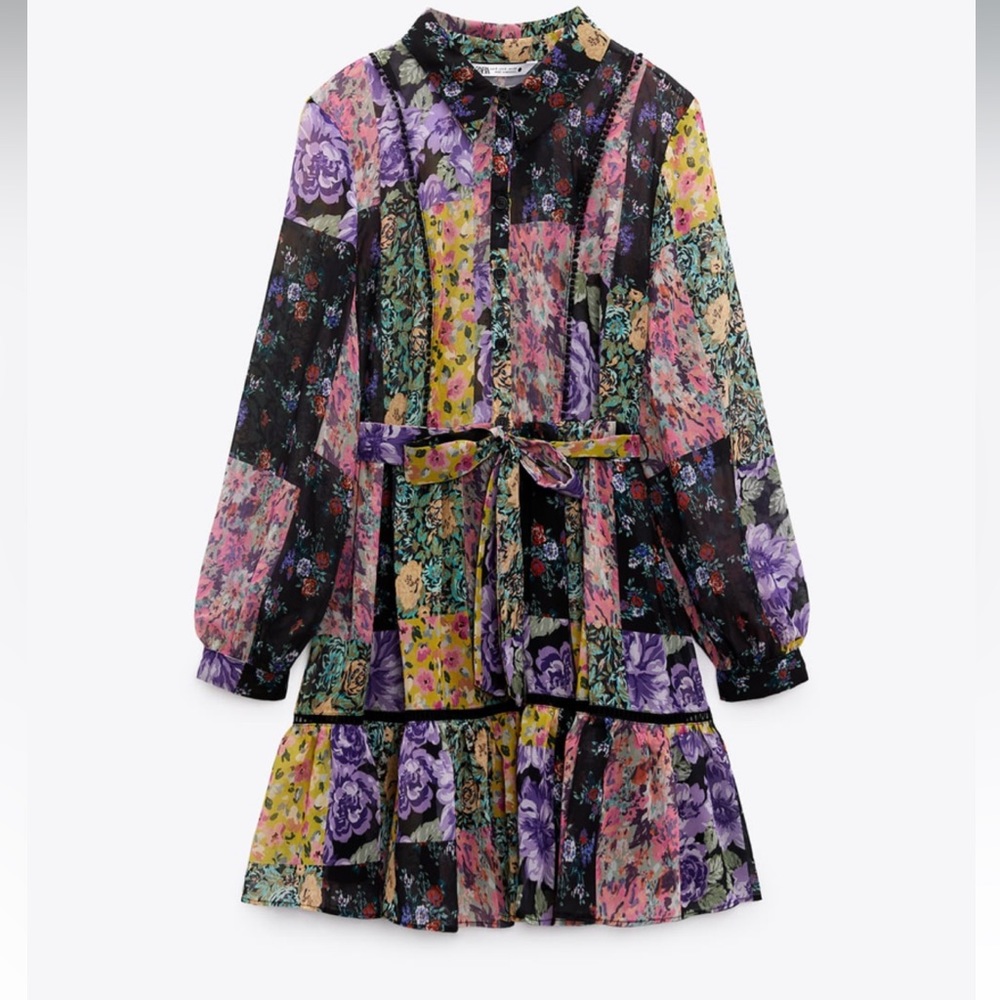 Zara floral printed short dress - Picture 2 of 7